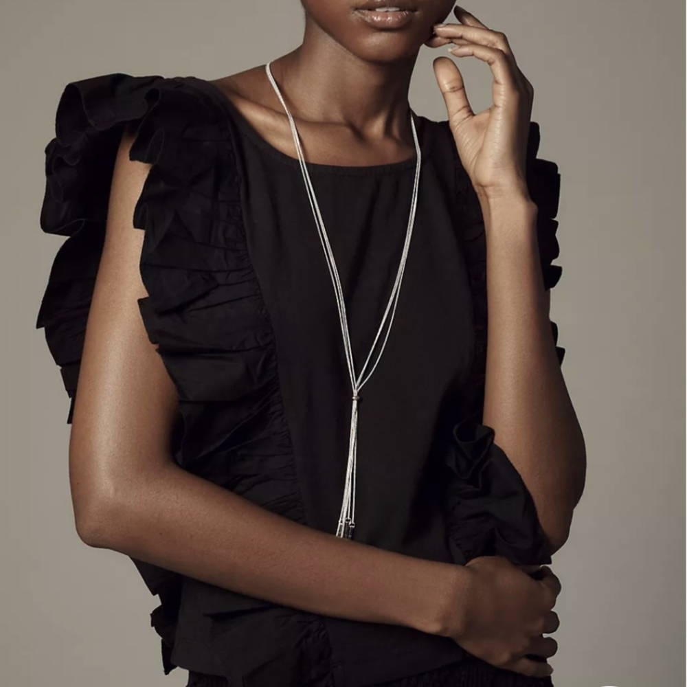 Anthropologie Maeve Ruffle-Border Top